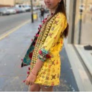 Anthropologie Rapsodia Embroidered Jacket Blazer Boho Festival